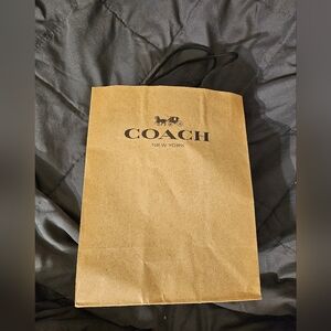 Coach paper shopping gift brown logo bag 10 x 8 x‎ 4.5 inches
